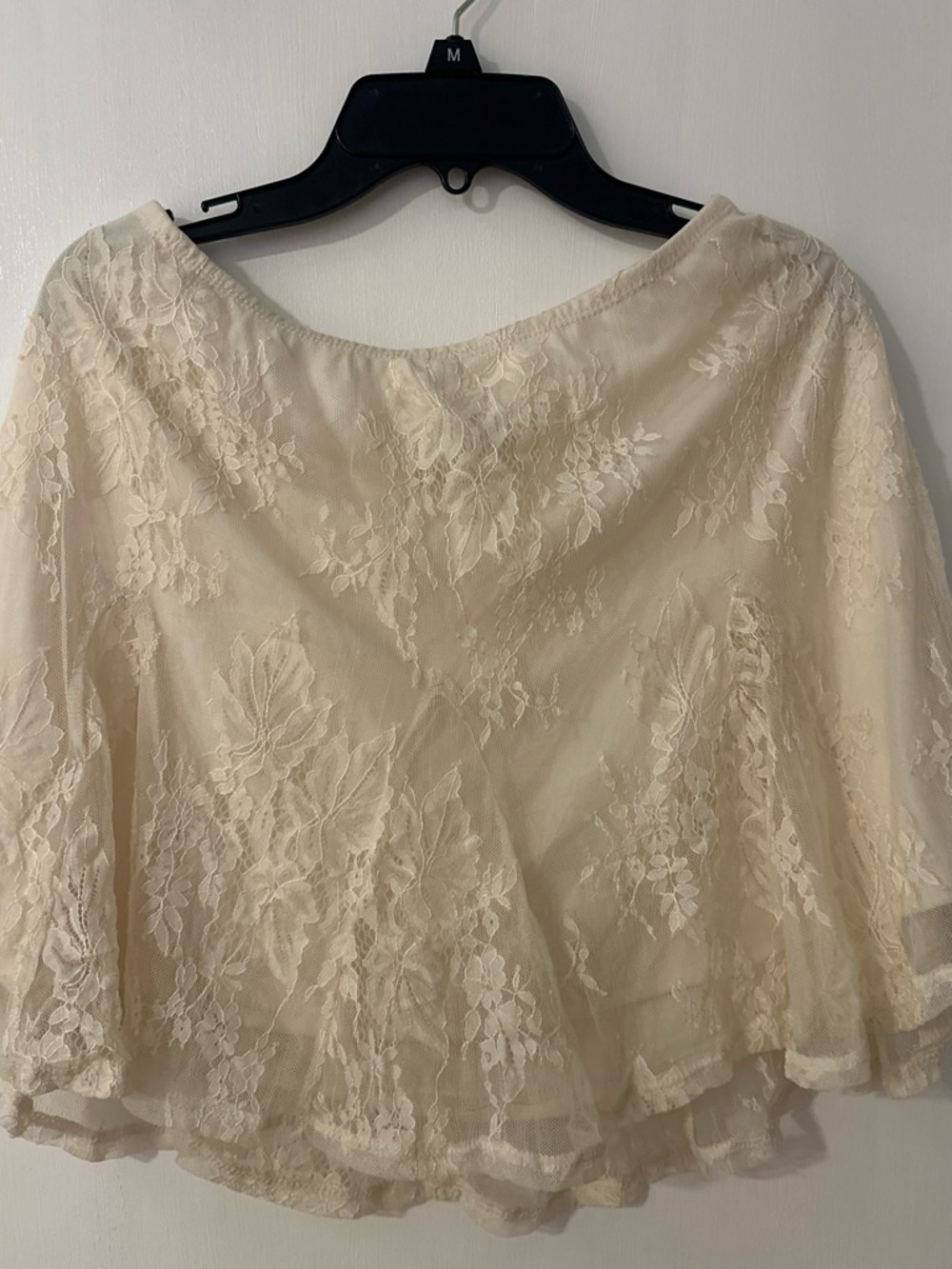 wild fable Cream Lace Overlay Boatneck Blouse
